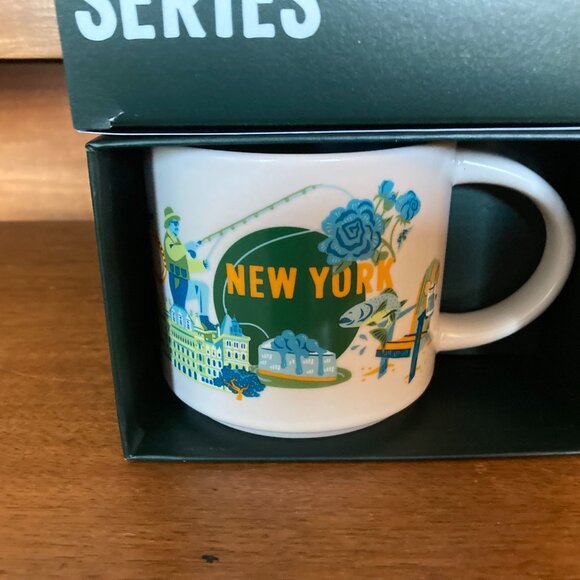 Brand New Starbucks Discovery New York Coffee Mug Albany Lakes Fishing Statue - Picture 2 of 7